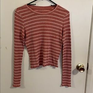 Faded red long sleeve tee